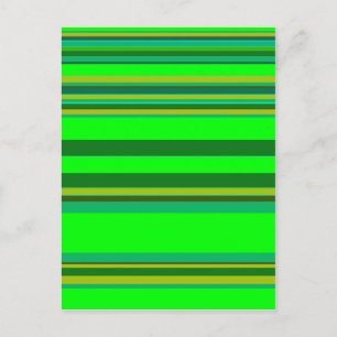 Colourful Green Stripe Customized Designer Pattern Postcard