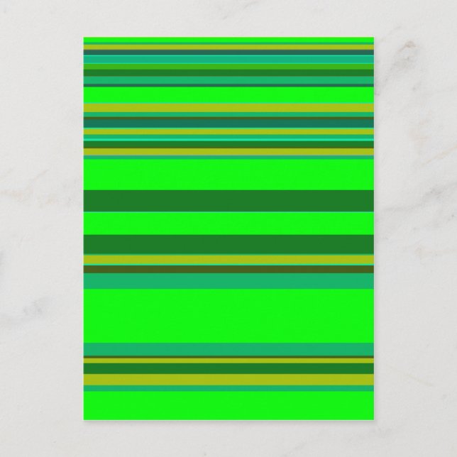 Colourful Green Stripe Customized Designer Pattern Postcard (Front)