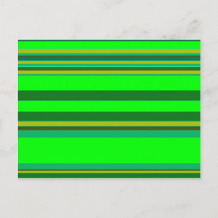 Colourful Green Stripe Customized Designer Pattern Postcard