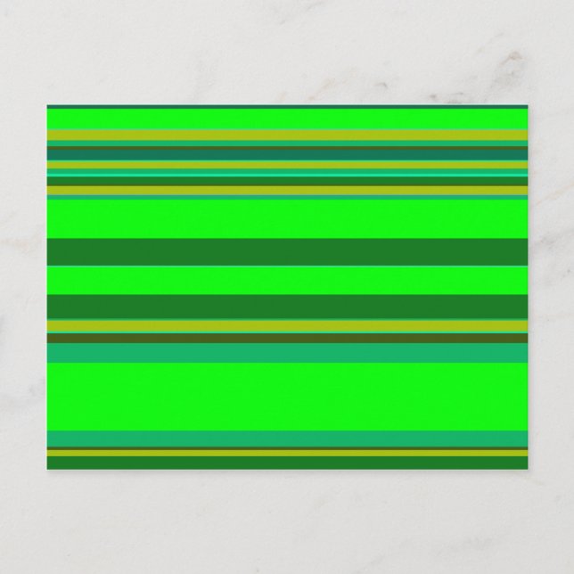 Colourful Green Stripe Customized Designer Pattern Postcard (Front)