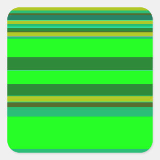 Colourful Green Stripe Customized Designer Pattern Square Sticker