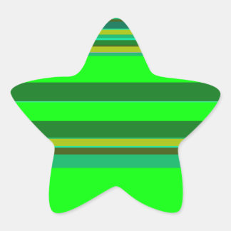Colourful Green Stripe Customized Designer Pattern Star Sticker