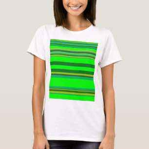 Colourful Green Stripe Customized Designer Pattern T-Shirt