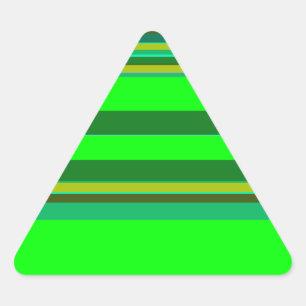 Colourful Green Stripe Customized Designer Pattern Triangle Sticker