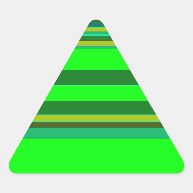 Colourful Green Stripe Customized Designer Pattern Triangle Sticker (Front)