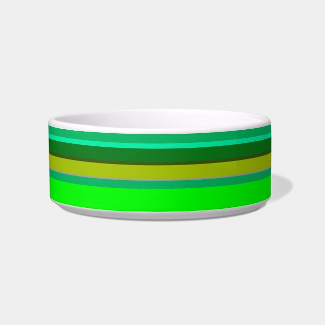 Colourful Green Stripe Pattern Customized Designer Bowl (Left)