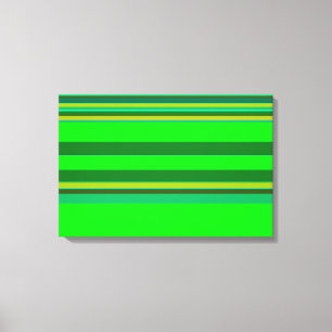 Colourful Green Stripe Pattern Customized Designer Canvas Print