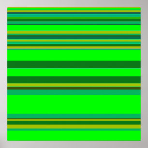 Colourful Green Stripe Pattern Customized Designer Poster