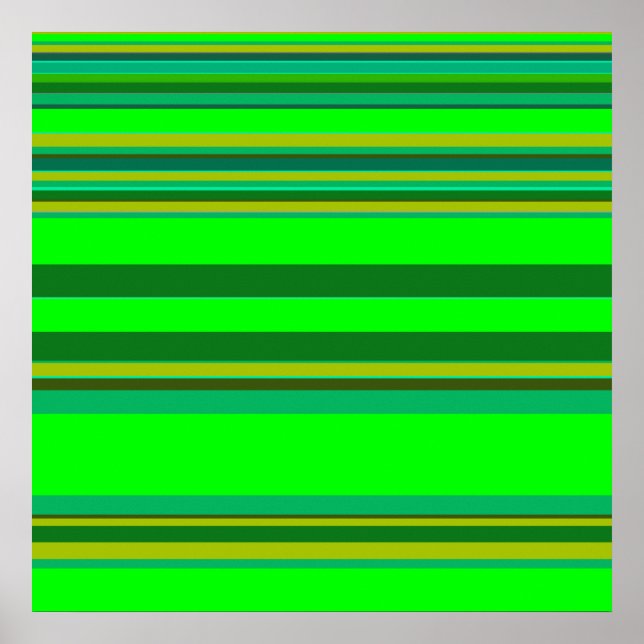 Colourful Green Stripe Pattern Customized Designer Poster (Front)
