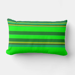 Colourful Green Stripe Pattern Designer Pillow