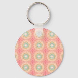 Colourful Green Yellow and Orange Geometric Mandal Keychain