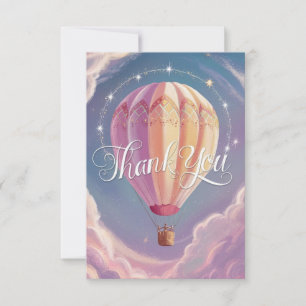 Colourful Greeting Hot Air Balloon Thank You Card