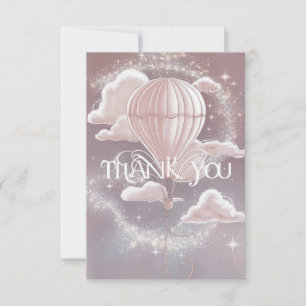 Colourful Greeting Hot Air Balloon Thank You Card