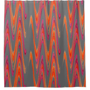 Colourful Grey Pink Orange Wave Geometric Pattern