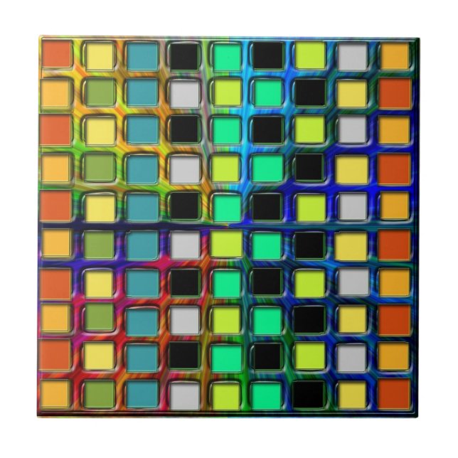 Colourful Grid-Tiled by Shirley Taylor Tile (Front)
