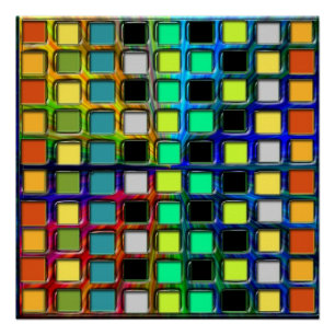 Colourful Grid-Tiled Poster