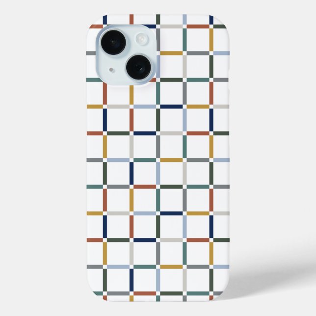 Colourful Grid with Negative Space Art Nouveau Case-Mate iPhone Case (Back)