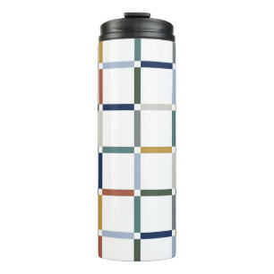 Colourful Grid with Negative Space Art Nouveau Thermal Tumbler