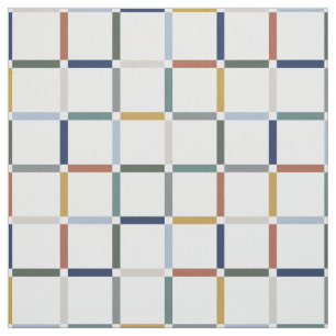 Colourful Grid with Negative Space Impressionist Fabric