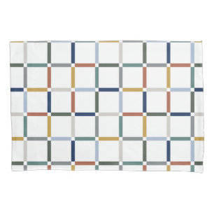 Colourful Grid with Negative Space Impressionist Pillowcase
