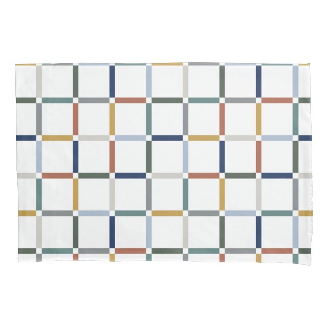 Colourful Grid with Negative Space Impressionist Pillowcase (Front)