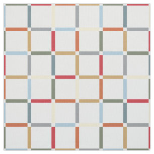 Colourful Grid with Negative Space Mid Mod Fabric
