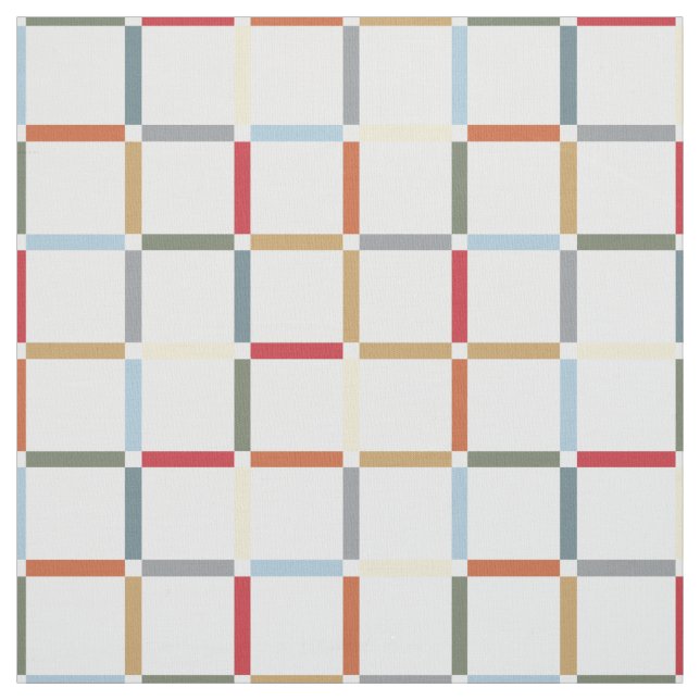 Colourful Grid with Negative Space Mid Mod Fabric (Swatch)