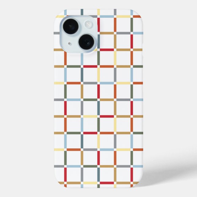Colourful Grid with Negative Space Mid Mod-inspire Case-Mate iPhone Case (Back)