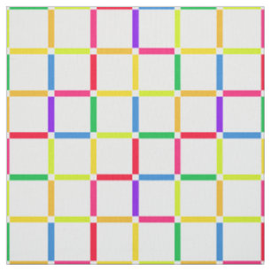 Colourful Grid with Negative Space Pop Art Fabric