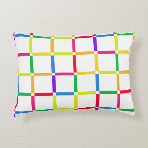 Colourful Grid with Negative Space Pop Art-Inspire Accent Pillow