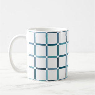 Colourful Grid with Negative Space Sea Tones Colou Coffee Mug