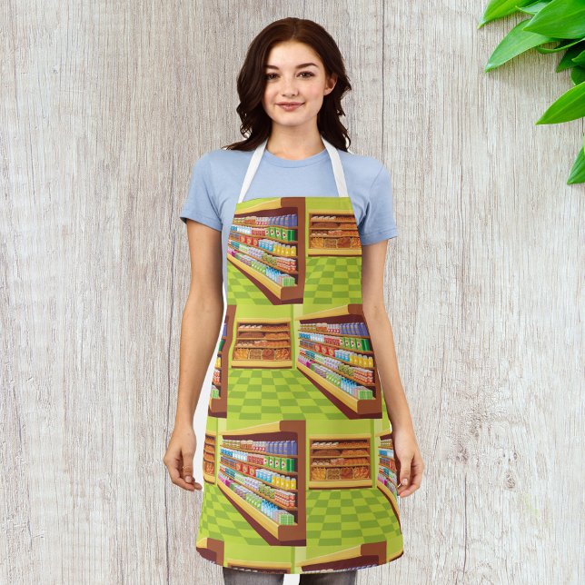 Colourful Grocery Store Aisle and Bakery  Apron (Creator Uploaded)