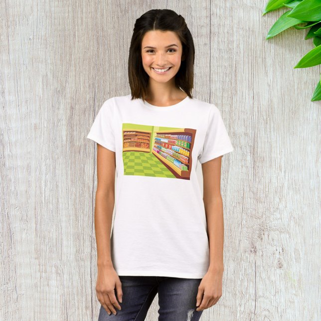 Colourful Grocery Store Aisle and Bakery  T-Shirt (Creator Uploaded)