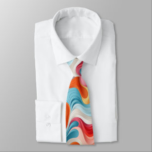 Colourful groovy abstract swirls pattern tie