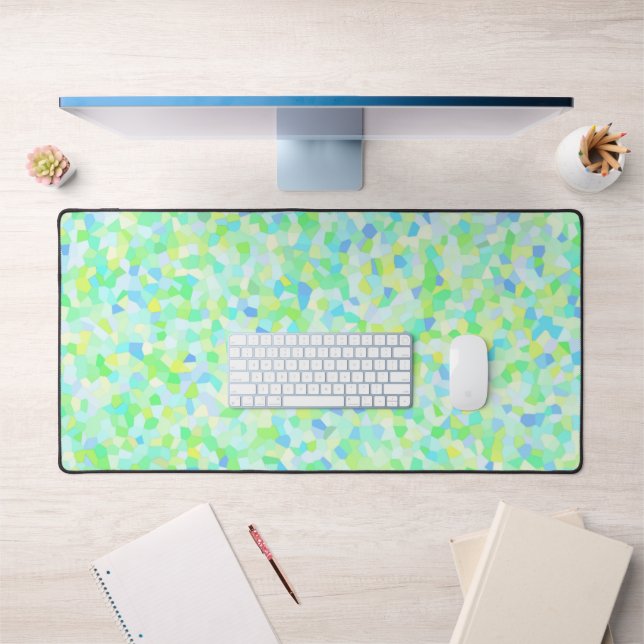 Colourful Groovy Boho Eclectic Sprinkles Mosaic Desk Mat (Office 1)