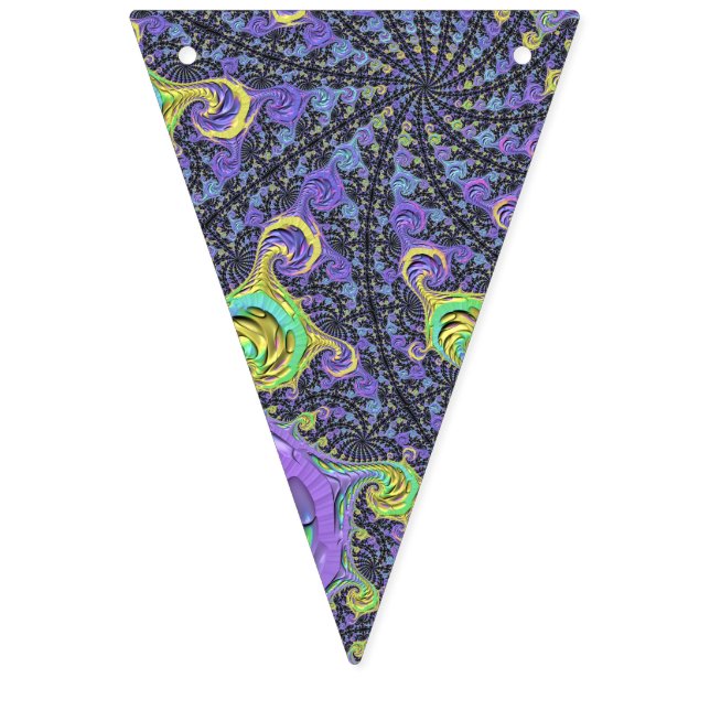 Colourful Groovy Boho Hippie Funky Abstract Fracta Bunting Flags (First Flag)