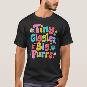 Colourful Groovy Cat Lover Art Tiny Giggles Big Pu T-Shirt