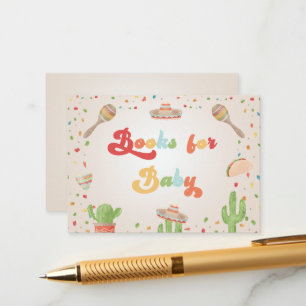 Colourful Groovy Fiesta Books for Baby Baby Shower Enclosure Card