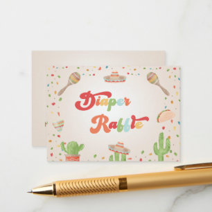 Colourful Groovy Fiesta Diaper Raffle Baby Shower Enclosure Card