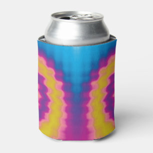 Colourful groovy funky retro tie dye pattern can cooler