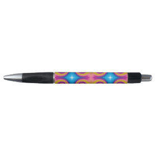 Colourful groovy funky retro tie dye pattern fun pen