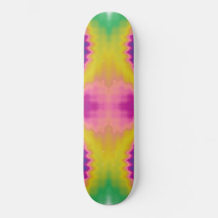 Colourful groovy funky retro tie dye pattern fun skateboard