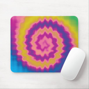 Colourful groovy funky retro tie dye pattern mouse pad
