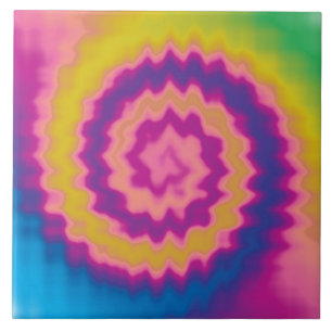 Colourful groovy funky retro tie dye pattern tile