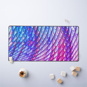 Colourful Groovy Funky Trippy Waves Abstract Art Desk Mat