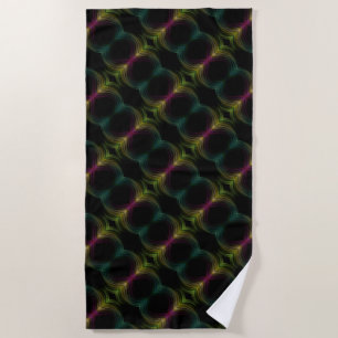 Colourful Groovy Psychedelic Pattern Abstract Art Beach Towel