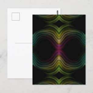 Colourful Groovy Psychedelic Pattern Abstract Art Postcard