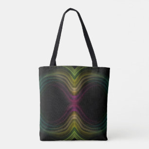 Colourful Groovy Psychedelic Pattern Abstract Art Tote Bag