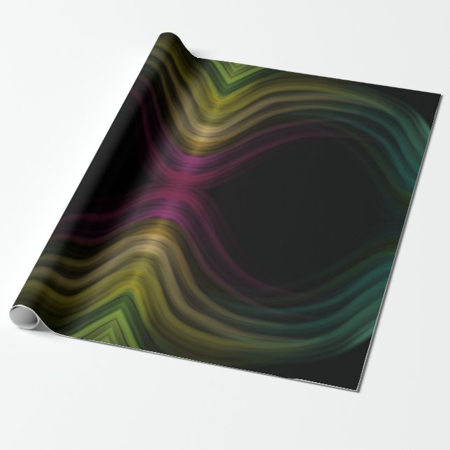 Colourful Groovy Psychedelic Pattern Abstract Art Wrapping Paper (Unrolled)