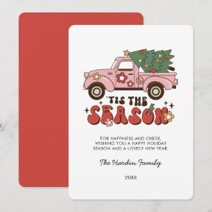Colourful Groovy Retro Christmas Christmas Card